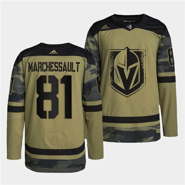 Personalized Men’s Vegas Golden Knights #81 Jonathan Marchessault 2022 Camo Military Appreciation Night Stitched Jersey
