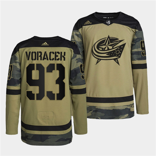 Personalized Men’s Columbus Blue Jackets #93 Jakub Voracek 2022 Camo Military Appreciation Night Stitched Jersey