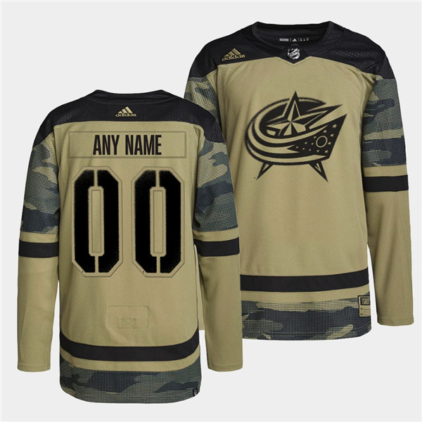 Personalized Men’s Columbus Blue Jackets Active Player 2022 Camo Military Appreciation Night Stitched Jersey