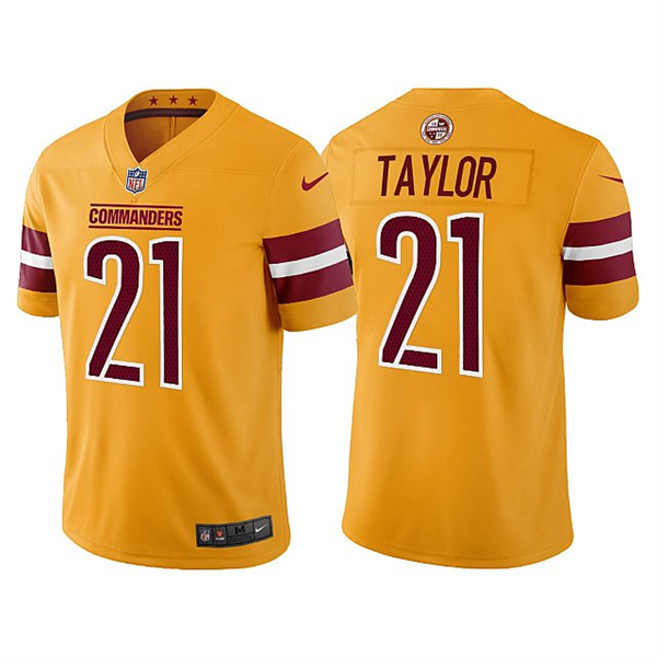 Personalized Men’s Washington Commanders #21 Sean Taylor Gold Untouchable Stitched Football Jersey