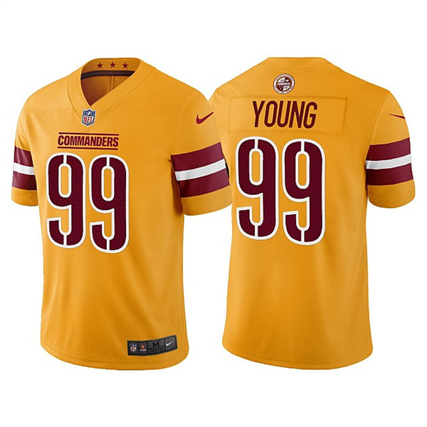 Personalized Men’s Washington Commanders #99 Chase Young Gold Untouchable Stitched Football Jersey