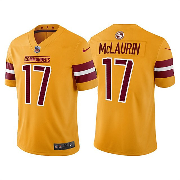 Personalized Men’s Washington Commanders #17 Terry McLaurin Gold Untouchable Stitched Football Jersey
