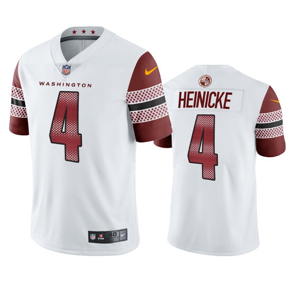 Personalized Men’s Washington Commanders #4 Taylor Heinicke White Untouchable Stitched Football Jersey