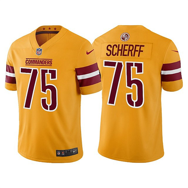 Personalized Men’s Washington Commanders #75 Brandon Scherff Gold Untouchable Stitched Football Jersey