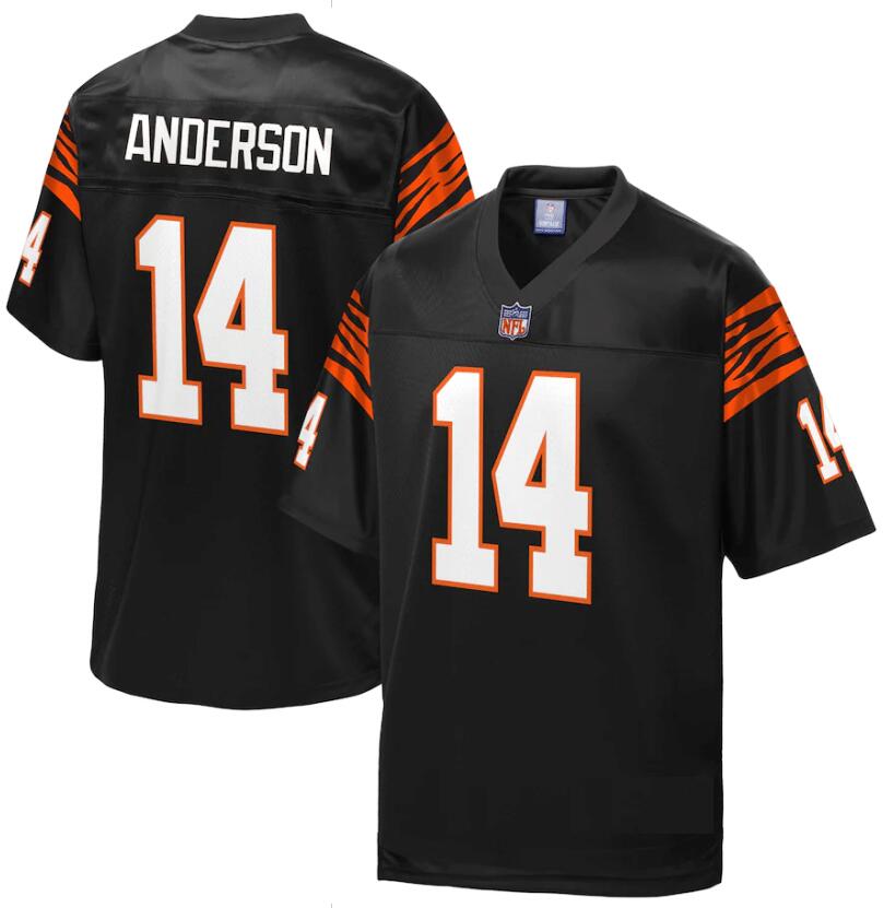 Personalized Men’s Cincinnati Bengals #14 Ken Anderson Black Pro Line Stitched Jersey