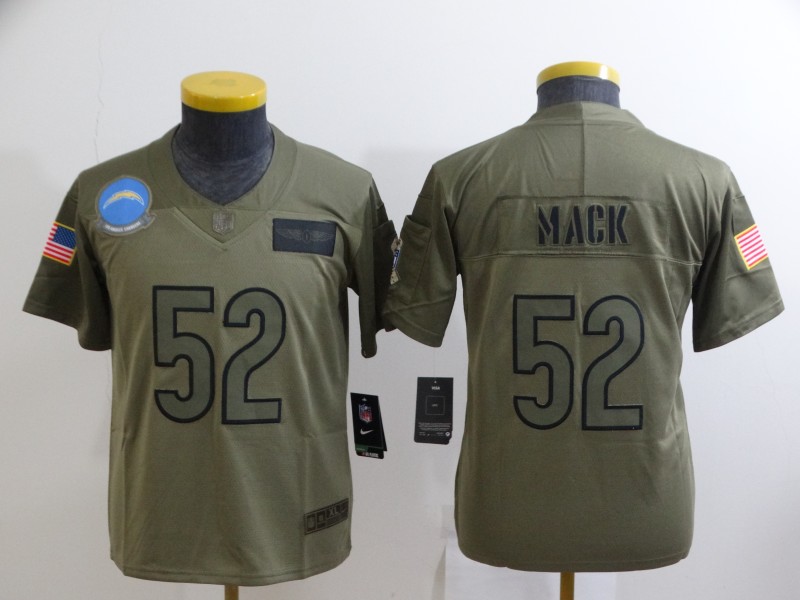 Personalized Youth Los Angeles Chargers #52 Khalil Mack Camo Salute To Service Limited Stitched Jersey