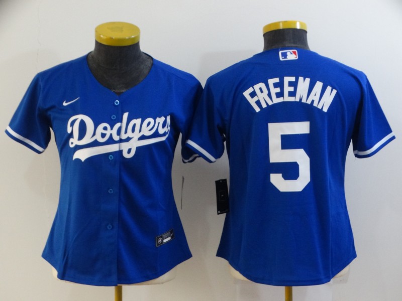 Personalized Women’s Los Angeles Dodgers #5 Freddie Freeman Royal Cool Base Stitched Baseball