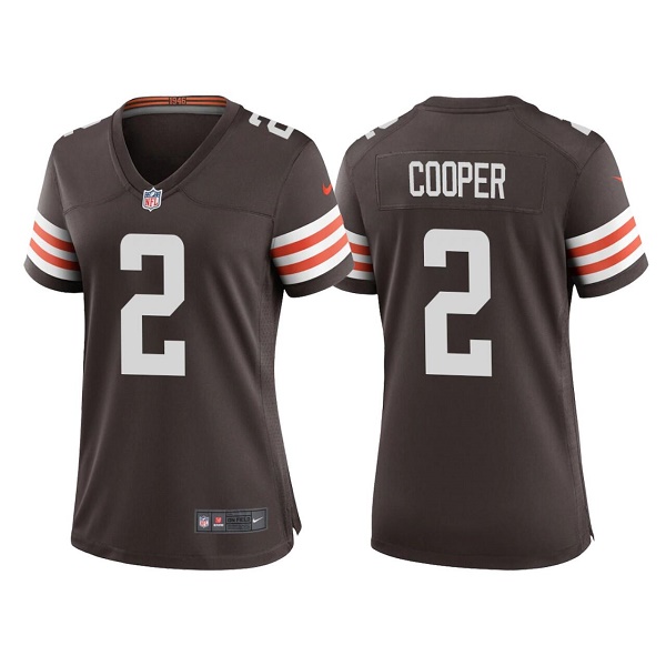 Personalized Women’s Cleveland Browns #2 Amari Cooper Brown Untouchable Limited Stitched Jersey(Run Small)