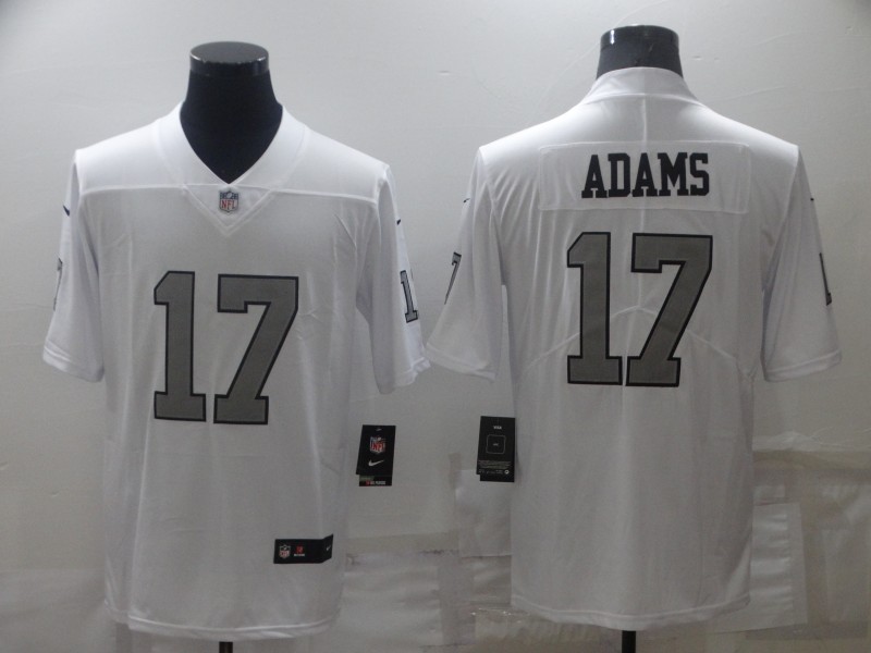 Personalized Men’s Las Vegas Raiders #17 Davante Adams White Color Rush Limited Stitched Jersey