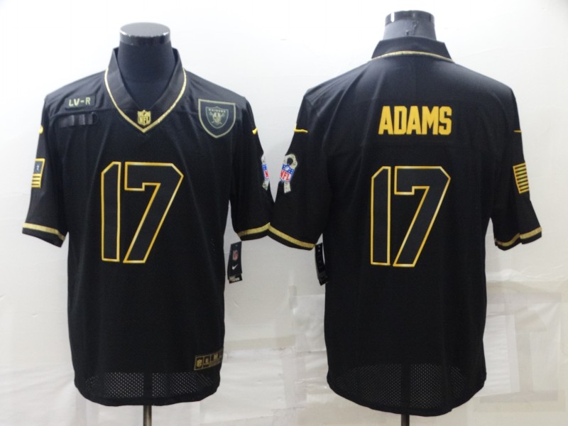 Personalized Men’s Las Vegas Raiders #17 Davante Adams Black Gold Salute To Service Limited Stitched Jersey