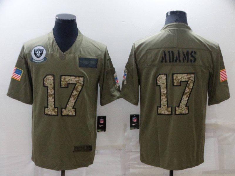 Personalized Men’s Las Vegas Raiders #17 Davante Adams Olive Camo Salute To Service Limited Stitched Jersey