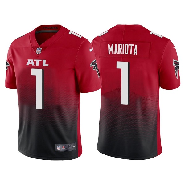 Personalized Men’s Atlanta Falcons #1 Marcus Mariota Red Black Untouchable Limited Stitched Jersey