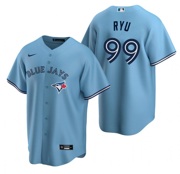 Personalized Men’s Toronto Blue Jays #99 Hyun-Jin Ryu Blue Cool Base Stitched Jersey