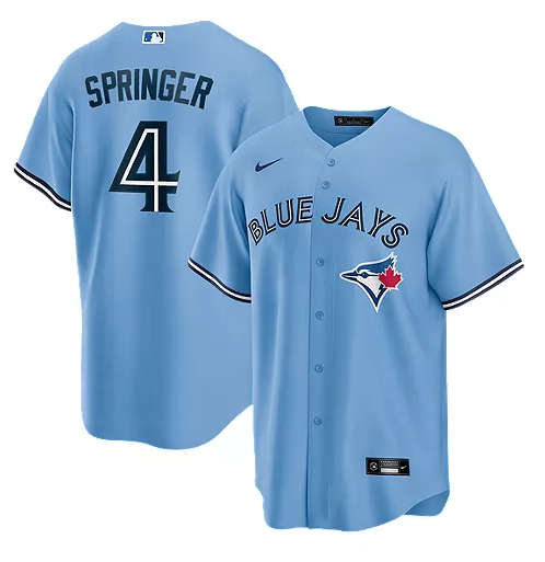 Personalized Men’s Toronto Blue Jays #4 George Springer Light Blue Cool Base Stitched Jersey