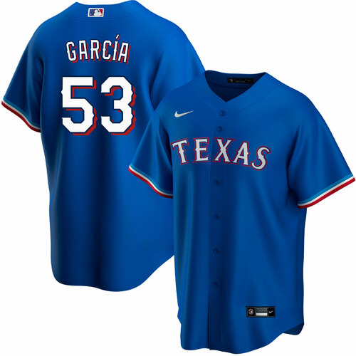 Personalized Men’s Texas Rangers #53 Adolis Garcia Blue Cool Base Stitched Baseball Jersey