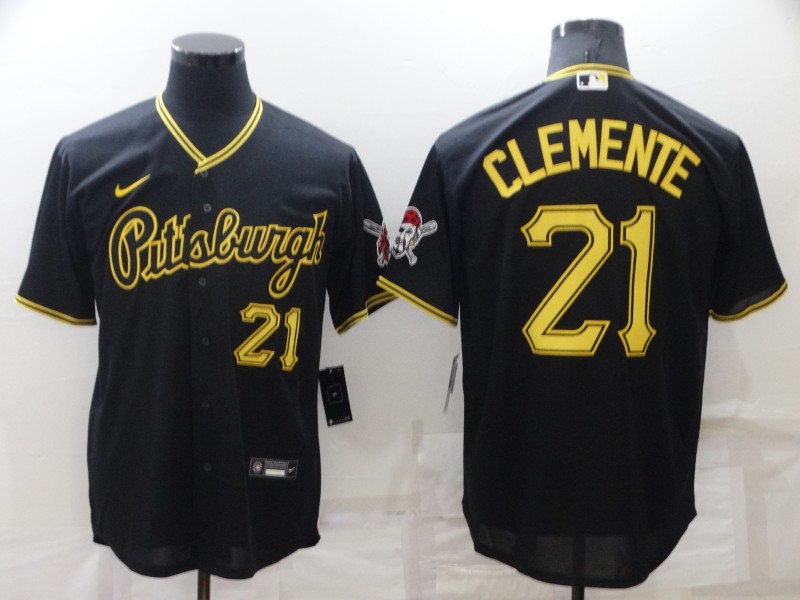 Personalized Men’s Pittsburgh Pirates #21 Roberto Clemente Black Cool Base Stitched Jersey