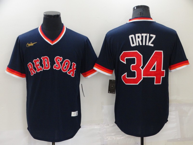 Personalized Men’s Boston Red Sox #34 David Ortiz Navy Stitched Baseball Jersey