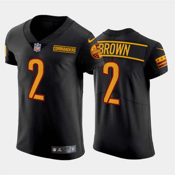 Personalized Men’s Washington Commanders #2 Dyami Brown Black Elite Stitched Jersey
