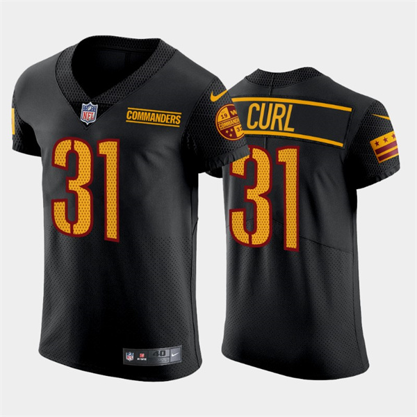Personalized Men’s Washington Commanders #31 Kamren Curl Black Elite Stitched Jersey