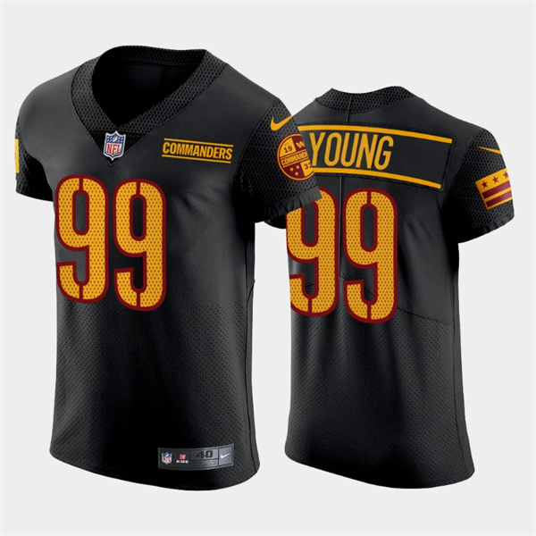 Personalized Men’s Washington Commanders #99 Chase Young Black Elite Stitched Jersey