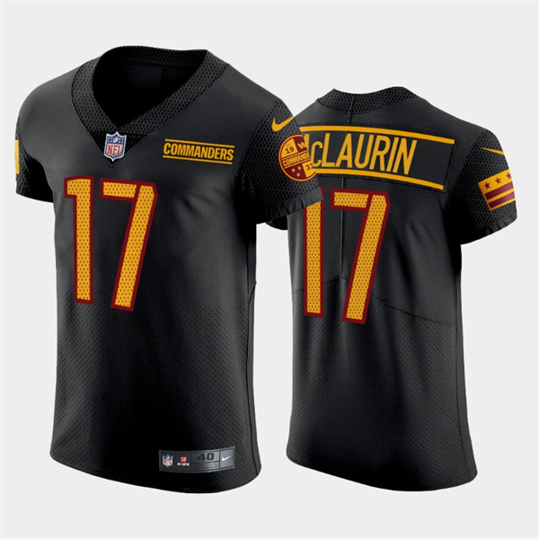 Personalized Men’s Washington Commanders #17 Terry McLaurin Black Elite Stitched Jersey