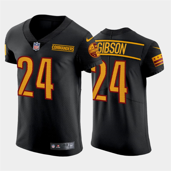 Personalized Men’s Washington Commanders #24 Antonio Gibson Black Elite Stitched Jersey