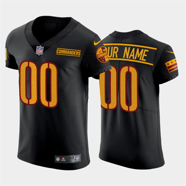 Personalized Men’s Washington Commanders Active Player Black Elite Stitched Jersey