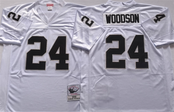 Personalized Men’s Las Vegas Raiders #24 Charles Woodson White Limited Stitched Jersey