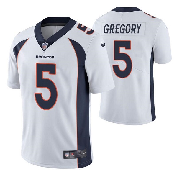 Personalized Men’s Denver Broncos #5 Randy Gregory White Untouchable Limited Stitched Jersey
