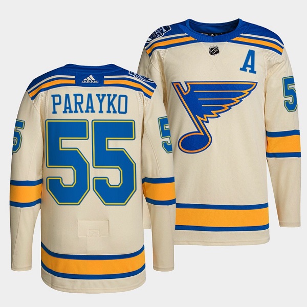 Personalized Men’s St. Louis Blues #55 Colton Parayko Cream 2022 Winter Classic Stitched Jersey