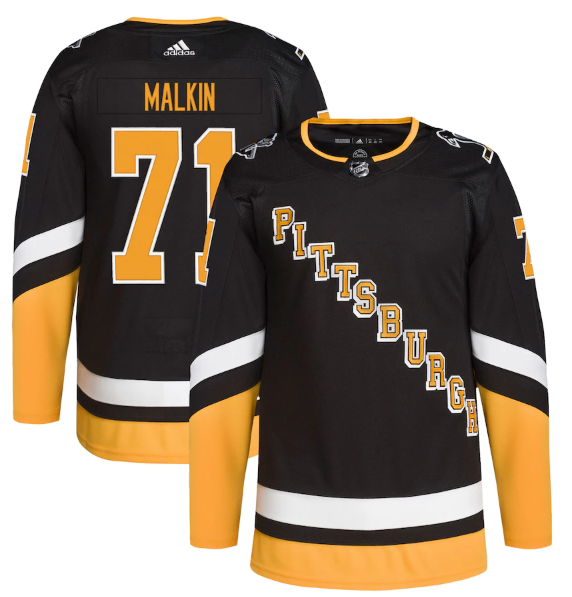 Personalized Men’s Pittsburgh Penguins #71 Evgeni Malkin 2021 2022 Black Stitched Jersey
