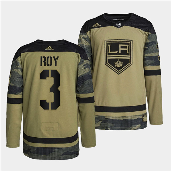 Personalized Men’s Los Angeles Kings #3 Matt Roy 2022 Camo Military Appreciation Night Stitched Jersey