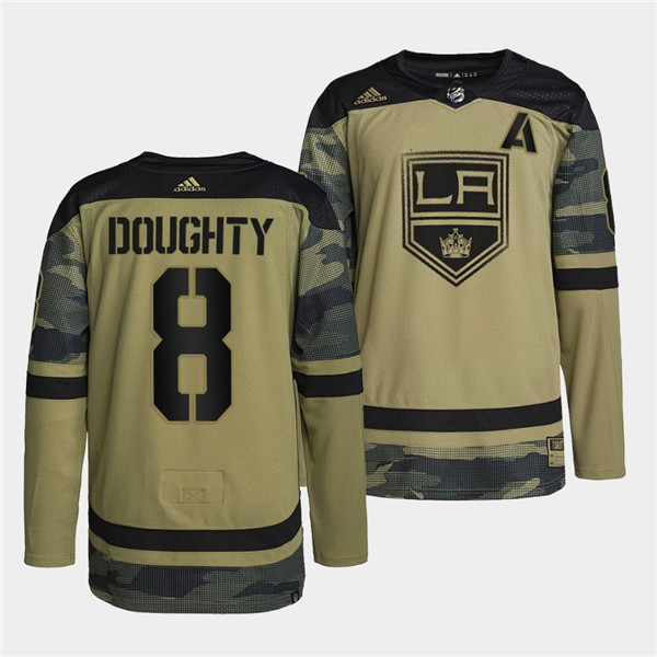 Personalized Men’s Los Angeles Kings #8 Drew Doughty 2022 Camo Military Appreciation Night Stitched Jersey