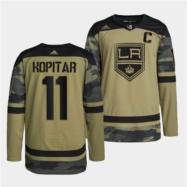 Personalized Men’s Los Angeles Kings #11 Anze Kopitar 2022 Camo Military Appreciation Night Stitched Jersey