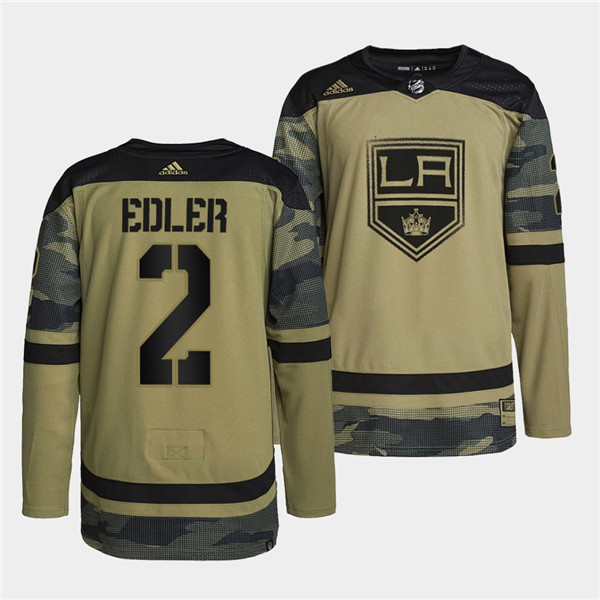 Personalized Men’s Los Angeles Kings #2 Alexander Edler 2022 Camo Military Appreciation Night Stitched Jersey