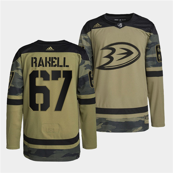 Personalized Men’s Anaheim Ducks #67 Rickard Rakell 2022 Camo Military Appreciation Night Stitched Jersey