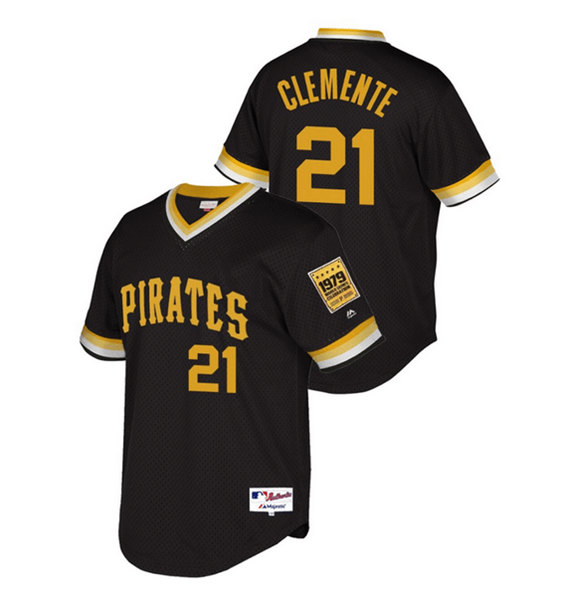 Personalized Men’s Pittsburgh Pirates #21 Roberto Clemente Black Cool Base Stitched Jersey