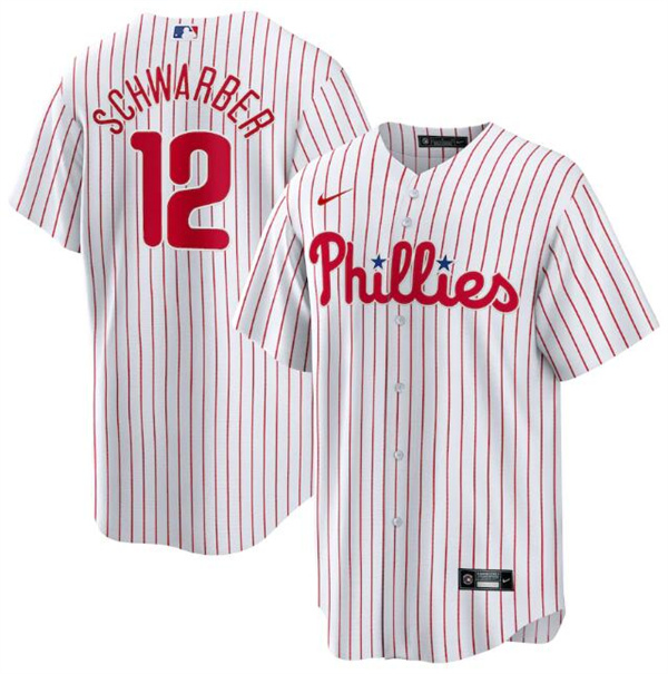 Personalized Men’s Philadelphia Phillies #12 Kyle Schwarber White Cool Base Stitched Jersey