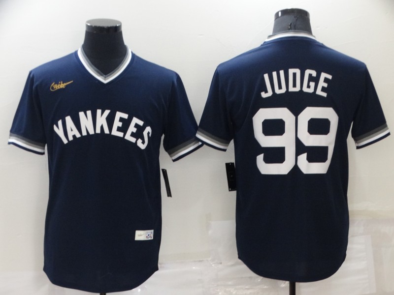 Personalized Men’s New York Yankees #99 Aaron Judge Navy Stitched Baseball Jersey
