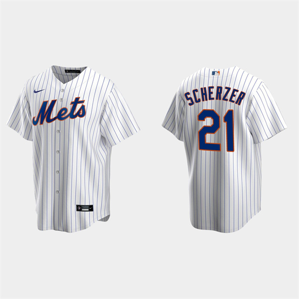 Personalized Men’s New York Mets #21 Max Scherzer White Cool Base Stitched Baseball Jersey