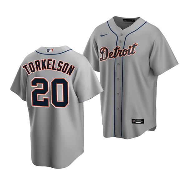 Personalized Men’s Detroit Tigers #20 Spencer Torkelson Grey Cool Base Stitched Jersey