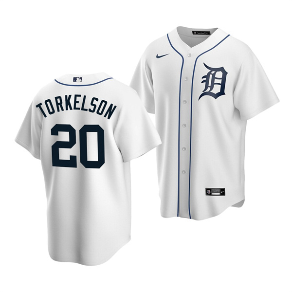Personalized Men’s Detroit Tigers #20 Spencer Torkelson White Cool Base Stitched Jersey