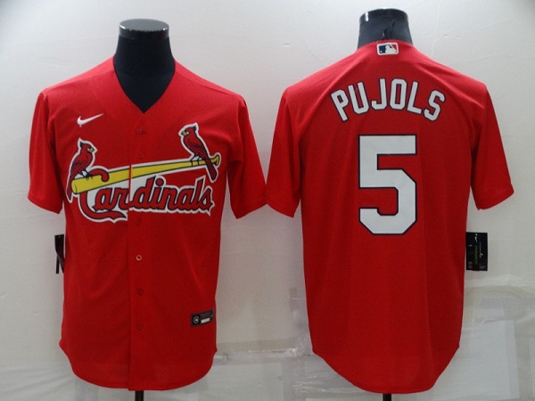 Personalized Men’s St. Louis Cardinals #5 Albert Pujols Red Cool Base Stitched Jersey