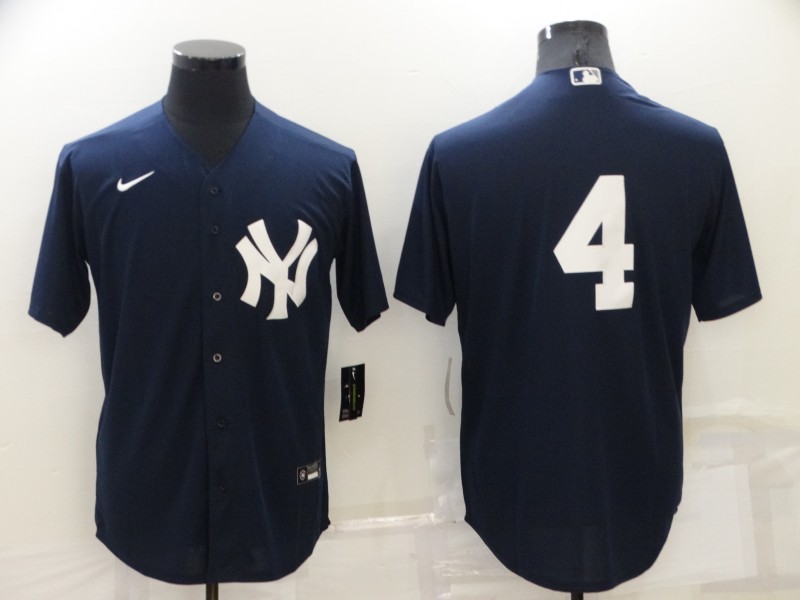 Personalized Men’s New York Yankees #4 Lou Gehrig Navy Cool Base Stitched Jersey
