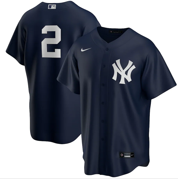 Personalized Men’s New York Yankees #2 Derek Jeter Navy Cool Base Stitched Jersey