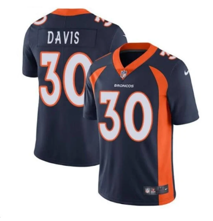 Personalized Men’s Denver Broncos #30 Terrell Davis Navy Untouchable Limited Stitched Jersey