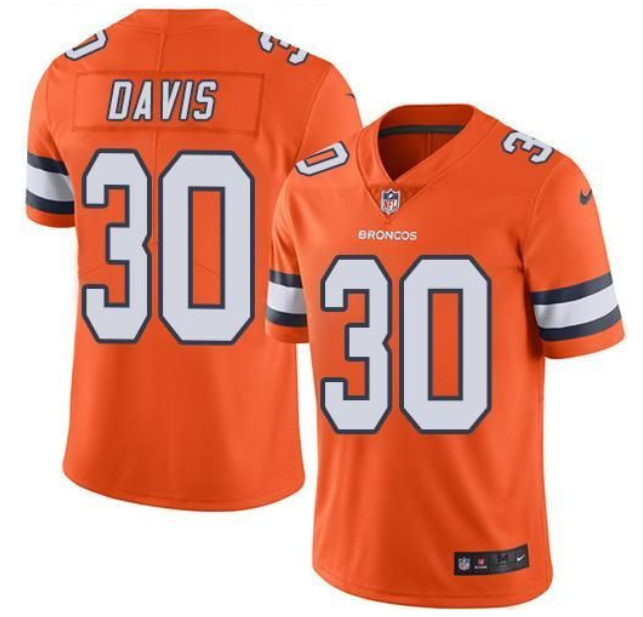 Personalized Men’s Denver Broncos #30 Terrell Davis Orange Untouchable Limited Stitched JerseyS