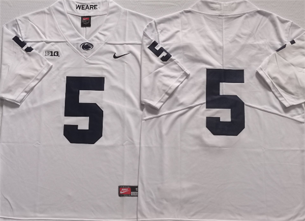 Personalized Penn State Nittany Lions #5 White Stitched Jersey