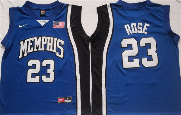 Personalized Men’s Memphis Tigers #23 Derrick Rose Blue Stitched Jersey