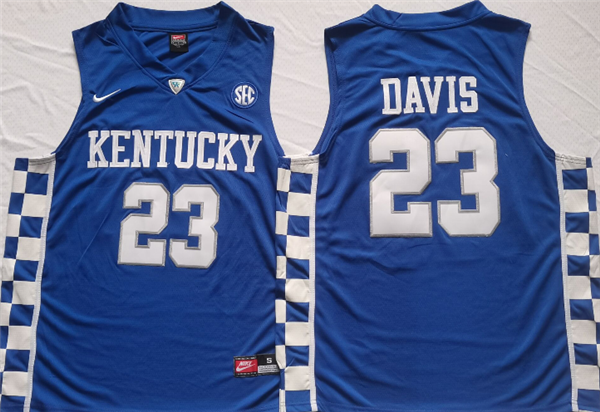 Personalized Men’s Kentucky Wildcats #23 Anthony Davis Blue Stitched Jersey
